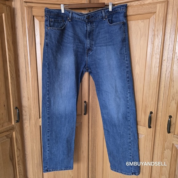 Levi's Other - Levis 505 Regular Fit Straight Leg Jeans Mens 42x32 Medium Wash Blue 00505-1649